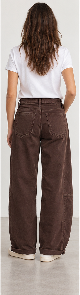 Sasa Barrel Leg Cotton Twill Jeans