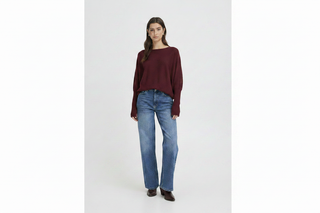 Burgundy Batwing Top - Back View