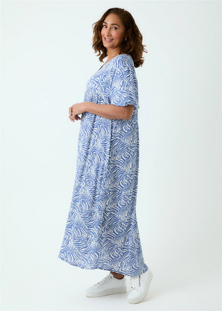 Dreams Mini Zebra Puff Sleeve Maxi Dress
