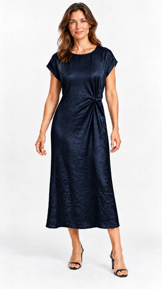 Dreams Midaxi Twist Front Satin Dress