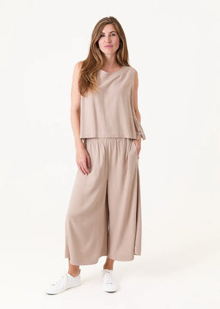 Dreams Linen Viscose Button Back Vest Top