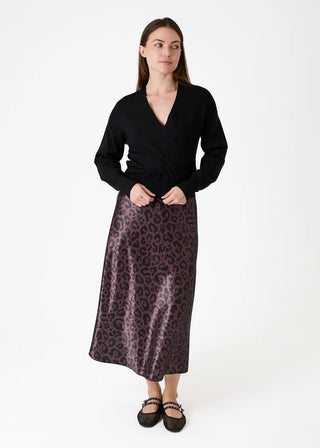 Dreams Leopard Print Satin Skirt