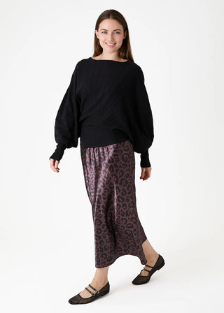 Dreams Leopard Print Satin Skirt