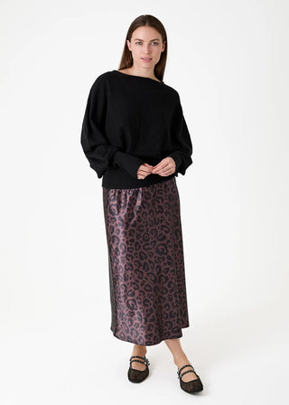Dreams Leopard Print Satin Skirt