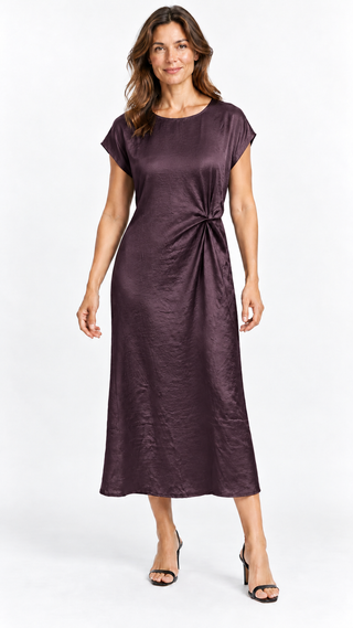 Dreams Midaxi Twist Front Satin Dress