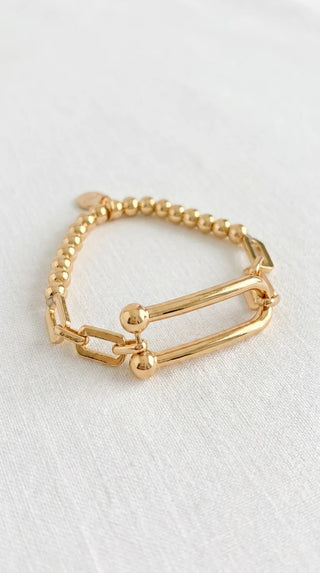 Envy beaded elasticated bracelet with bar design