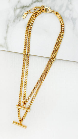 Envy Short Double Layer T-bar Necklace