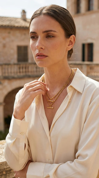 Envy Short Double Layer T-bar Necklace