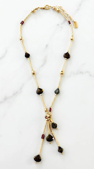 Envy Short bar and ball chain necklace