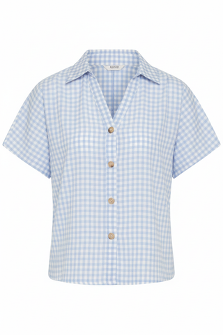 Falakka Shirt in Della Robbia Blue Check - all buttons