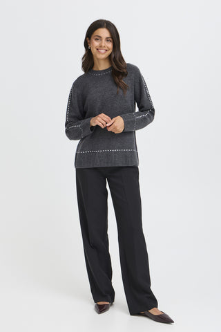 Fransa Elise Stab-stitch Pullover