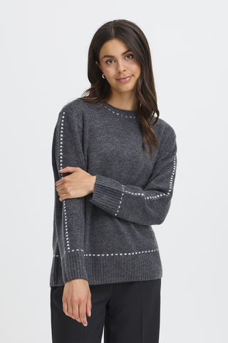 Fransa Elise Stab-stitch Pullover