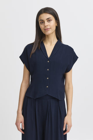Fransa Atel Capped Sleeve Shirt