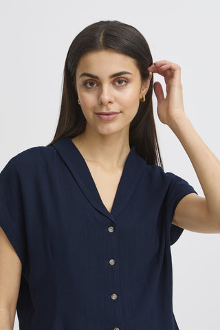 Fransa Atel Capped Sleeve Shirt