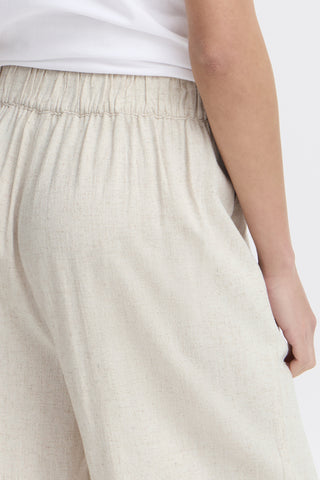 Fransa Atel Wide Leg Linen Mix Trousers