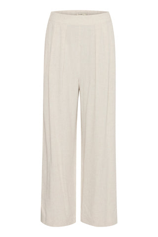 Fransa Atel Wide Leg Linen Mix Trousers