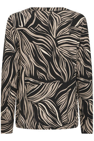 Fransa Flora V Neck Long Sleeve Tee