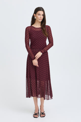 Fransa Deta Long Sleeved Sheer Polka Dot Top