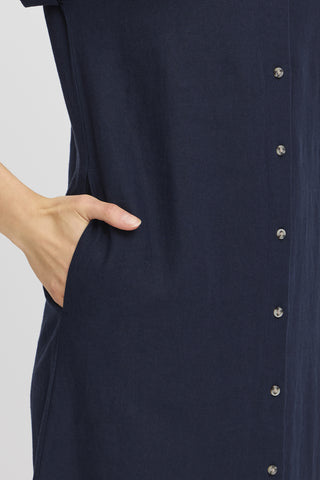 Fransa Mallia Capped Sleeve Shirt Dress