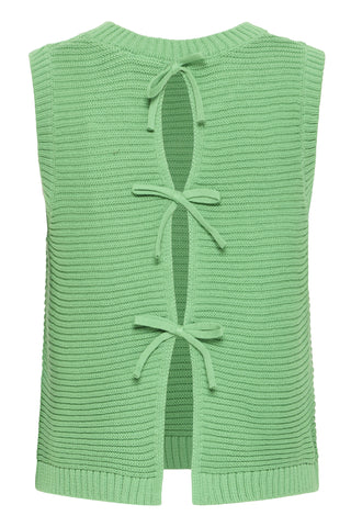 Ichi Dotties Sleeveless Waistcoat with Tie Back Detail