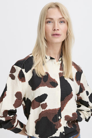 B Young Hamma Cow Print Shirt