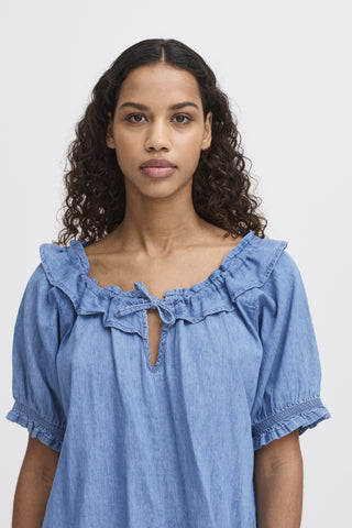 Ichi Barcy Light Denim Blouse