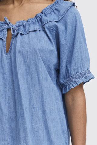 Ichi Barcy Light Denim Blouse