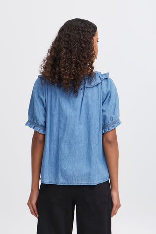 Ichi Barcy Light Denim Blouse