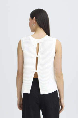 Ichi Dotties Sleeveless Waistcoat with Tie Back Detail