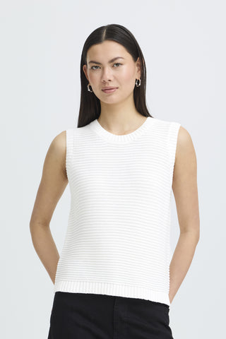 Ichi Dotties Sleeveless Waistcoat with Tie Back Detail