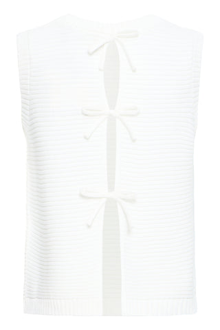 Ichi Dotties Sleeveless Waistcoat with Tie Back Detail