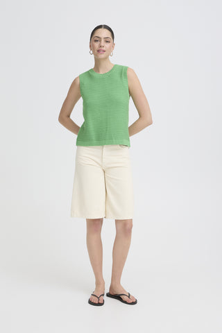 Ichi Dotties Sleeveless Waistcoat with Tie Back Detail