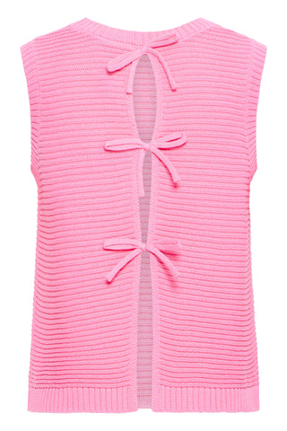 Ichi Dotties Sleeveless Waistcoat with Tie Back Detail