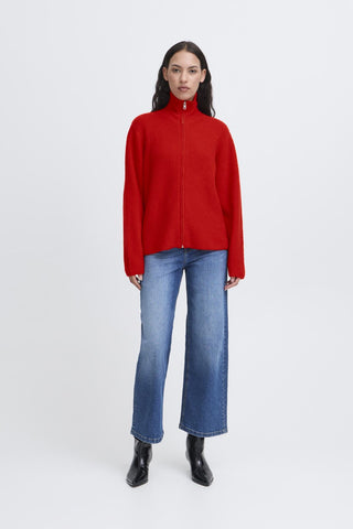 Ichi Zip Ducie Front Knit Cardigan