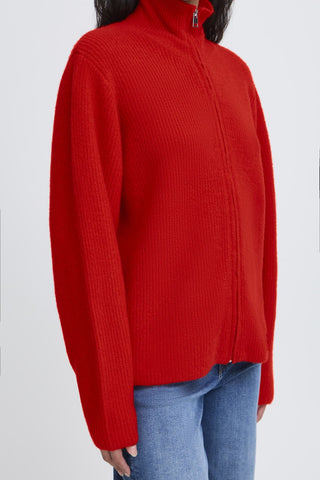 Ichi Zip Ducie Front Knit Cardigan