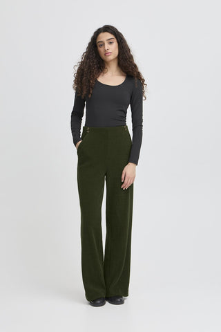 Ichi Kate Cord Wide Leg Trousers