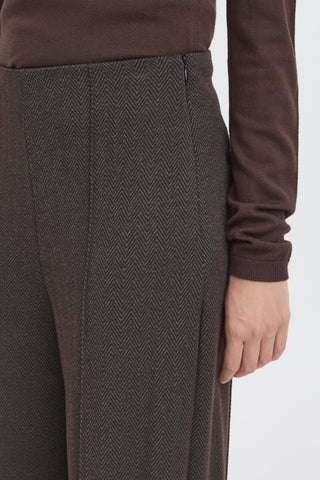 Ichi Kate Jacquard Wide Leg Trousers