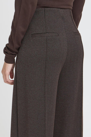 Ichi Kate Jacquard Wide Leg Trousers