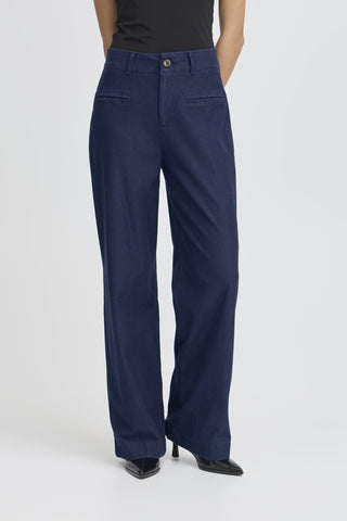 Ichi Kate Denim Wide Leg Trousers