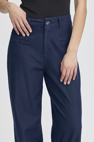 Ichi Kate Denim Wide Leg Trousers