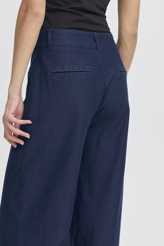Ichi Kate Denim Wide Leg Trousers