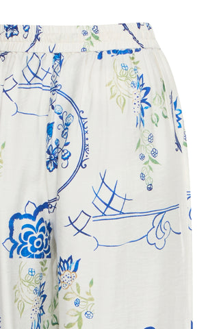 Ichi Lucie Linen Blend Wide Leg Trousers