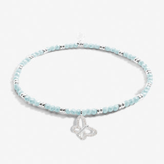 Joma Jewellery 6816 Boho Beads Butterfly Bracelet in Blue and Silver