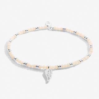 Joma Jewellery 6812 Boho Beads Wing in White and Silver