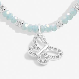 Joma Jewellery 6816 Boho Beads Butterfly Bracelet in Blue and Silver