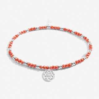 Joma Jewellery 6808 Boho Beads Dreamcatcher Bracelet in Coral and Silver