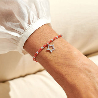 Joma Jewellery Boho Beads Star Bracelet in Coral and Silver