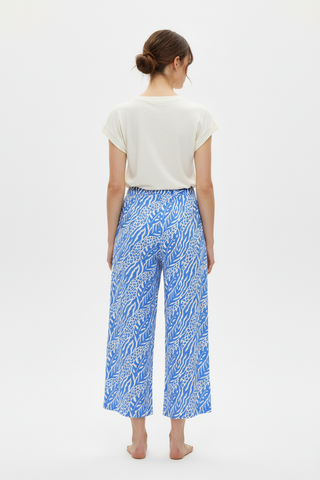 Joella Cropped Trousers - Blue Back View on Model