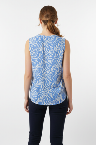 Joella Top - Blue Back View on Model