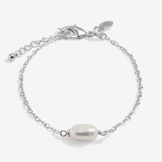 Joma Jewellery Pearl Loop Chain Silver Bracelet